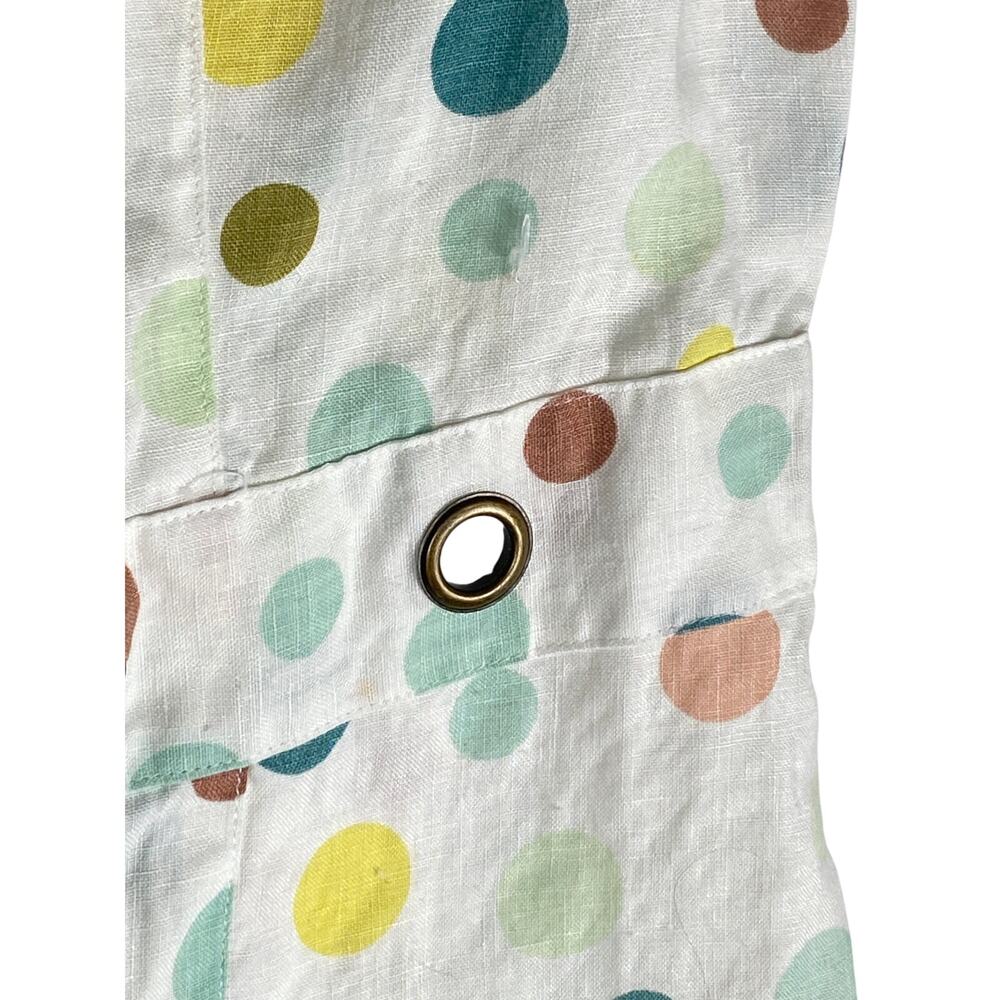 Polka Dot Linen Sleeveless Button Blouse Womens S Multicolor Retro Preppy Summer - Picture 5 of 8